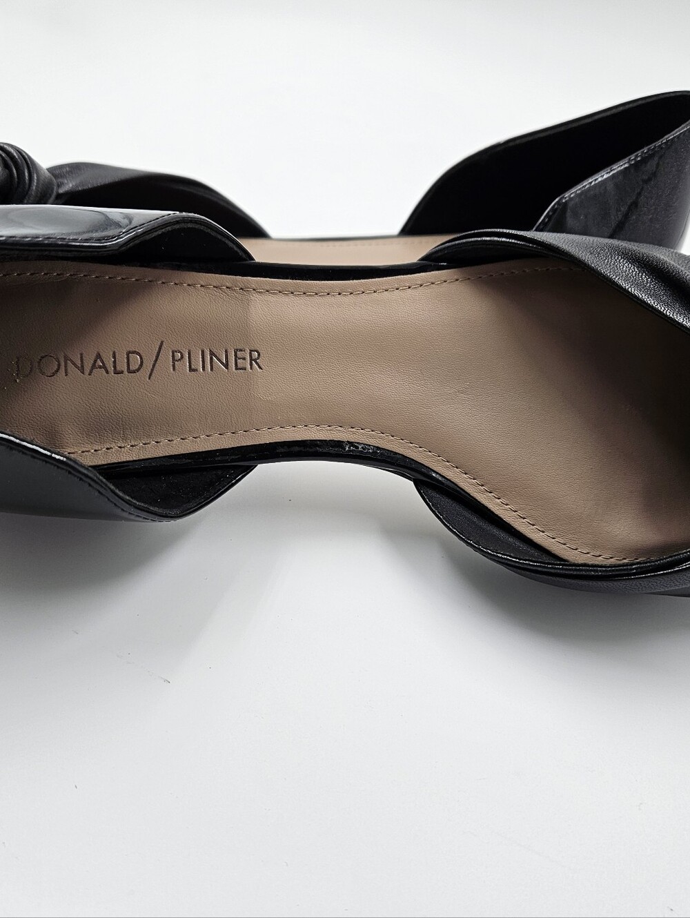 Donald J. Pliner Women’s Black Knotted D'Orsay Flat - Picture 7 of 12